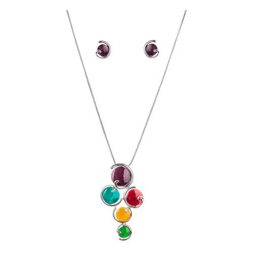 Комплект женский (колье, серьги) Shadore SAH-35588.27 фиолетовый в COLINS